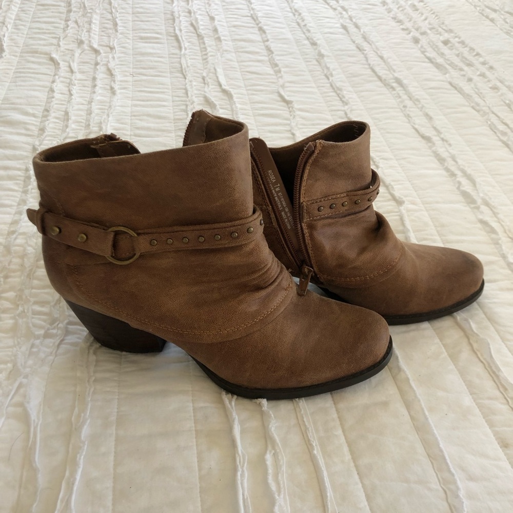 Faux leather booties